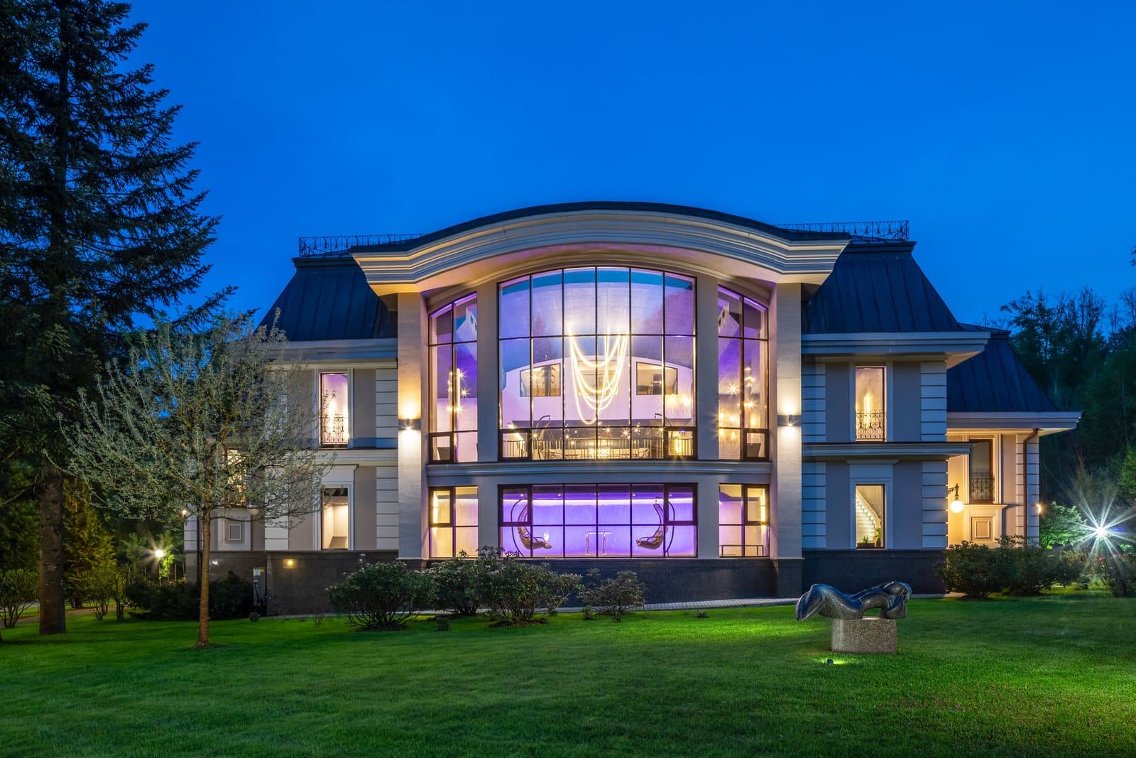 The villa in the evening